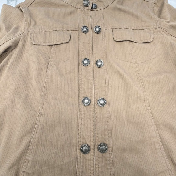 Y2K Live A Little Jacket Womens XL Khaki Concho‎ Button Western Utility - Picture 3 of 11
